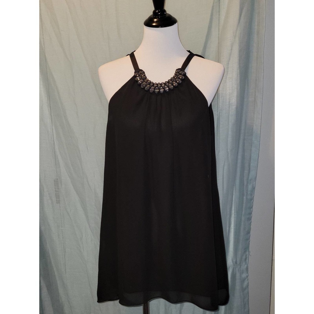 Black Jeweled halter Top large, Chelsea & violet